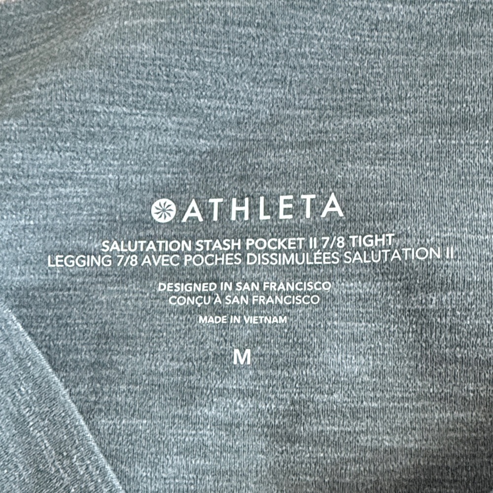 Athleta Salutation Stash High-Rise Leggings in Sage Heather - Picture 2 of 4